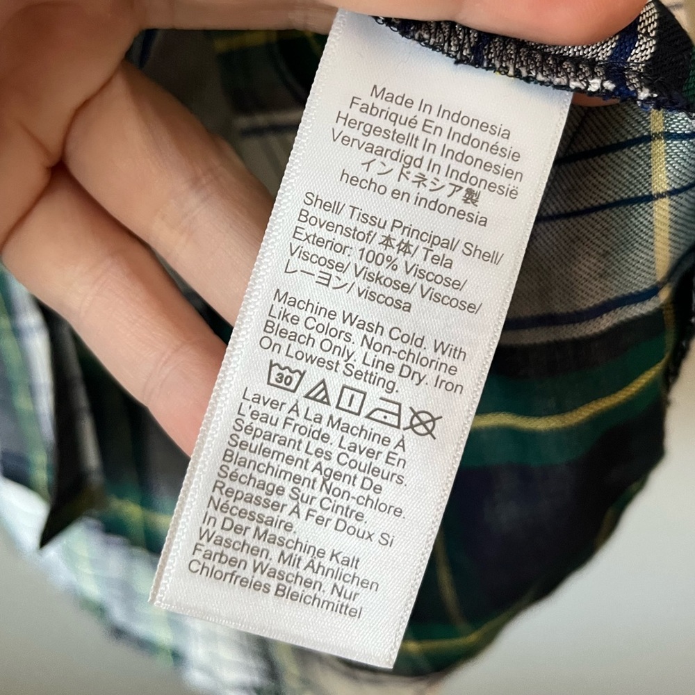 J. Crew Plaid Ruffle Button Down Shirt - Picture 6 of 8